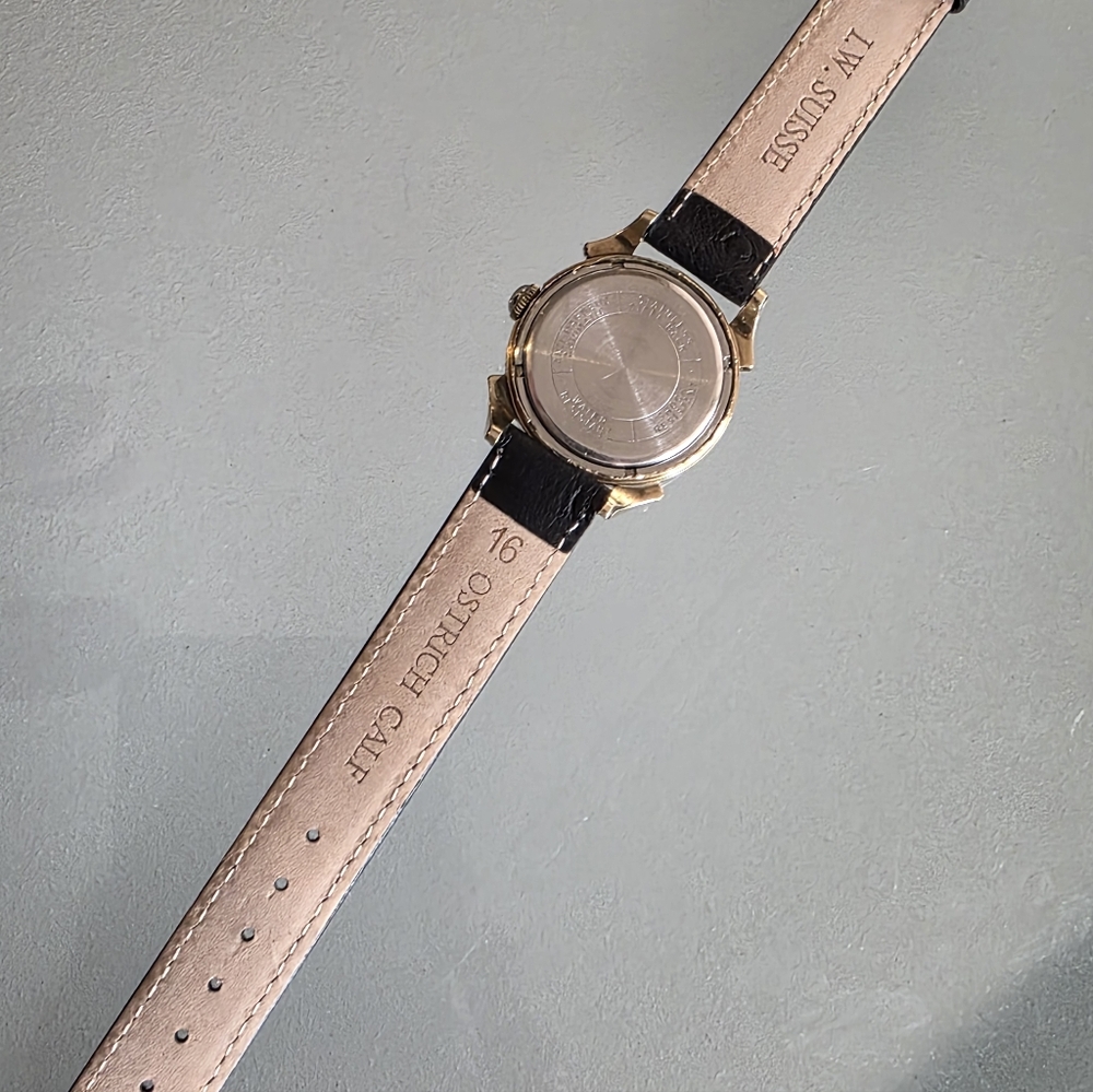 Vintage Ebel Swiss Automatic Champagne Pie Pan Dial With Naturally Aged Beauty. - Picture 5 of 7